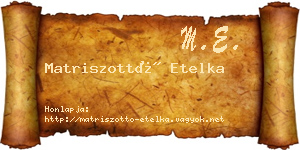 Matriszottó Etelka névjegykártya